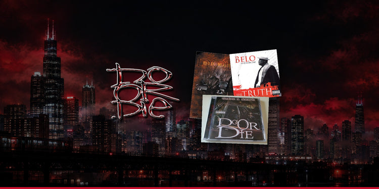 Do or Die logo with the Die Hard DVD and CDs over the Chicago skyline