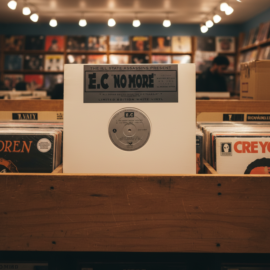 E.C. Illa On Ill / No More 12" white sleeve back - Chicago hip-hop