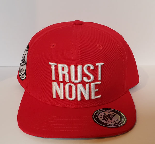 Trust None Snapback Hat Red